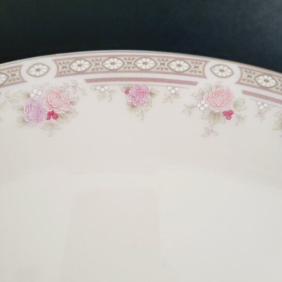 Vintage Royal Doulton Vogue Elegance 13" Oval Serving Platter Tan Edge Pink Rose - Picture 5 of 9